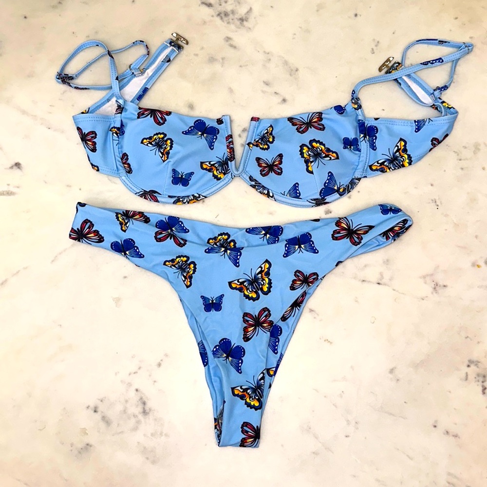 Butterfly Pattern Bikini, Size Large
